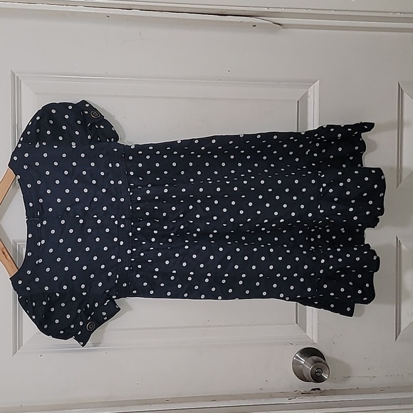 GAP KIDS DRESS WITH  SLEEVE  BLUE AND WHITE  DOTS  MEDIUM - Picture 3 of 8